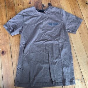 Seek Jesus x Heaven Made Unisex T-Shirt - Size Medium - Brown